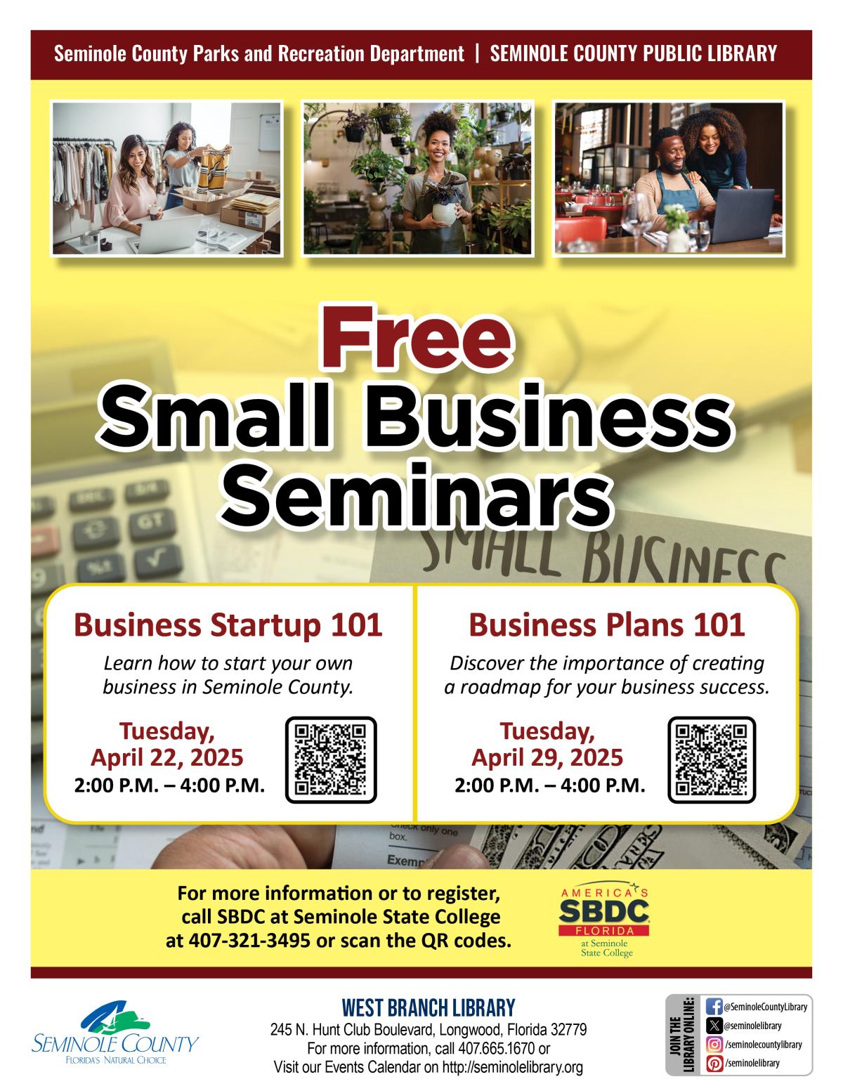 West Small Business Seminars Flyer