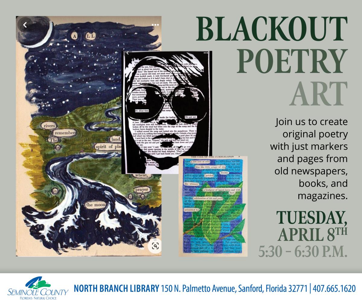 Blackout Poetry Art Program