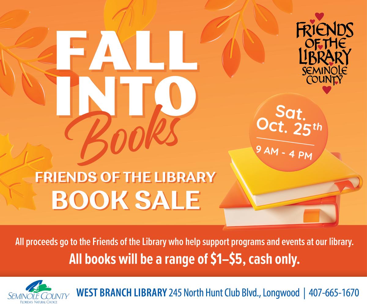 Fall into books sale flyer