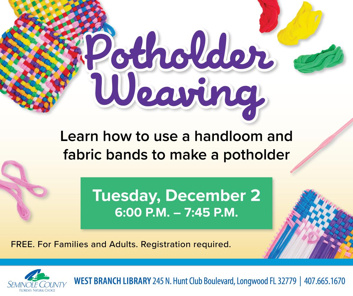 potholder weaving flyer